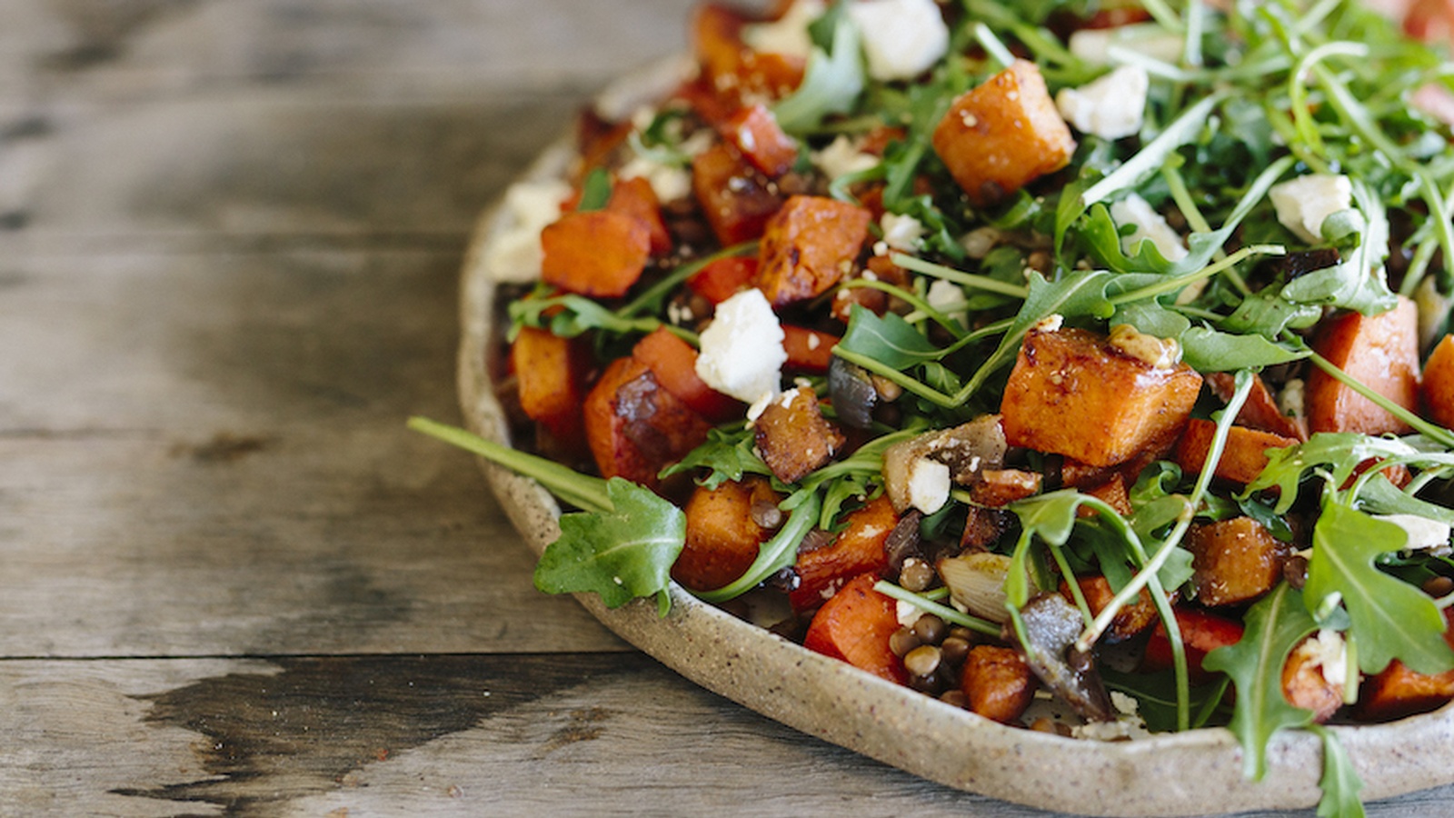 Moroccan Sweet Potato, Lentil & Feta Salad