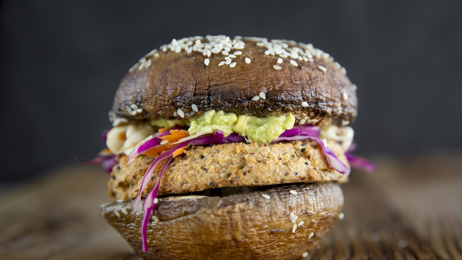 Portobello Mushroom Burgers With Spicy Cauliflower Patties