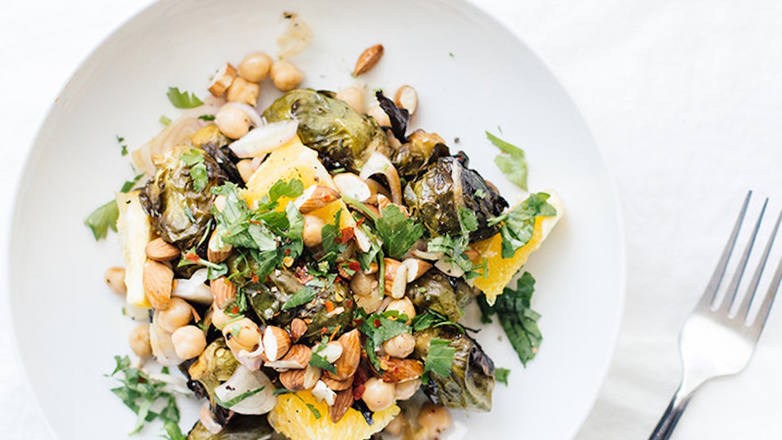 Citrus Chickpea & Brussel Sprout Salad