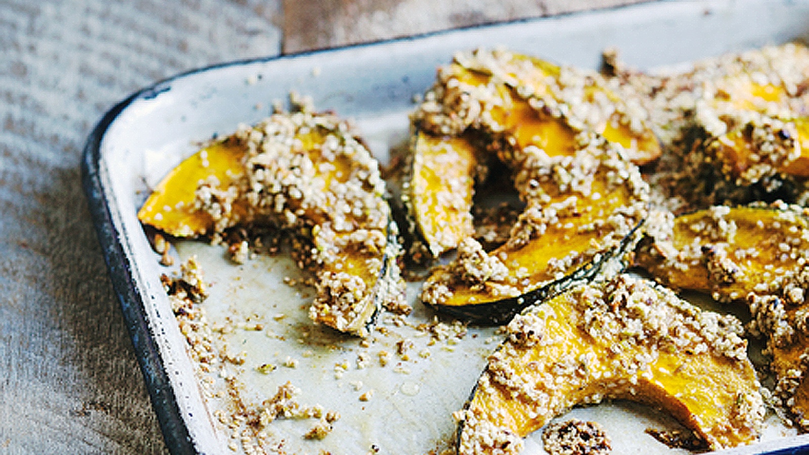 Pumpkin Wedges With Dukkah Crust