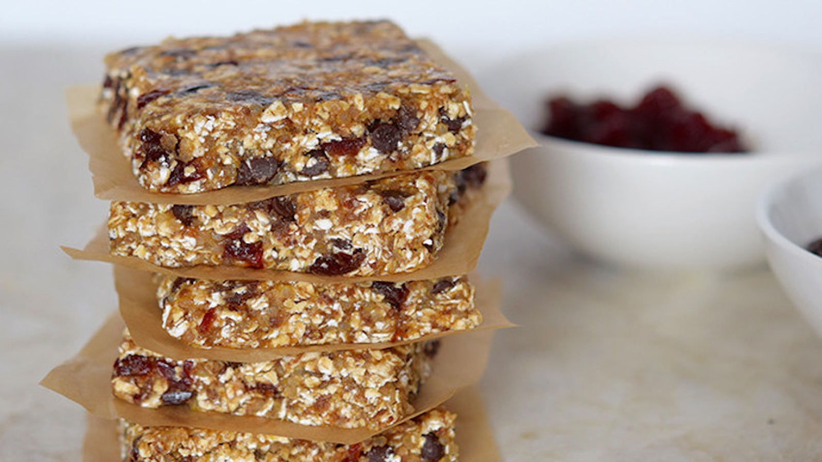 Gluten-Free No-Bake Chocolate Cherry Breakfast Bars