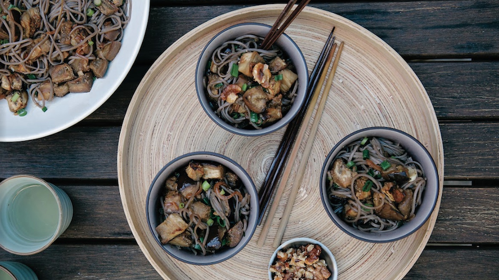 Miso Eggplant with Soba Noodles and Walnuts