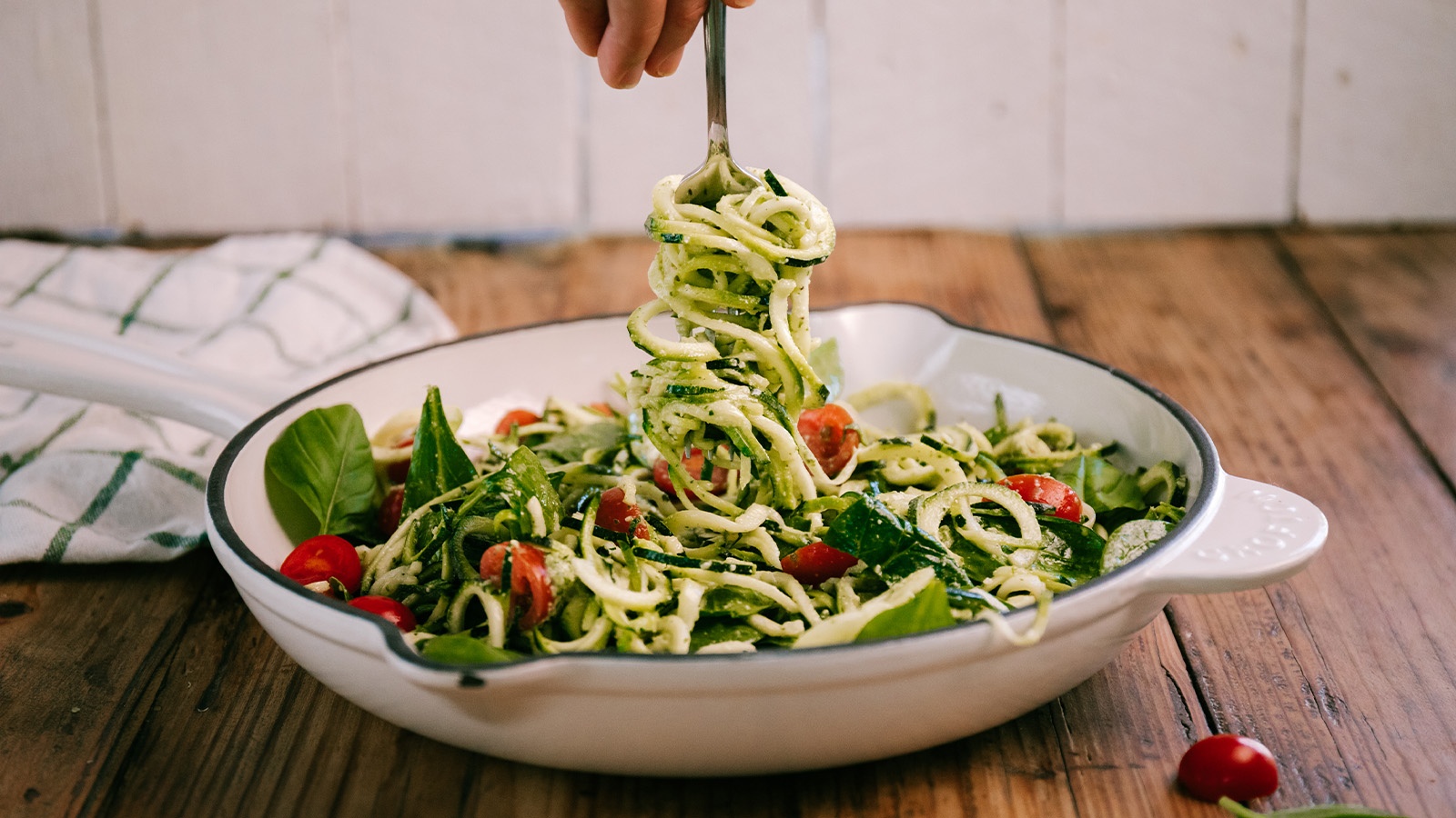 Zucchini Linguini with Basil Pesto